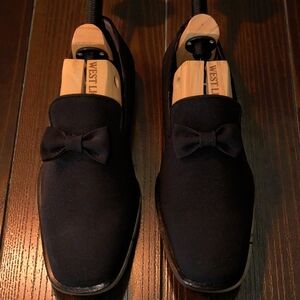Bruno Magli Nikol Suede Bowtie Loafer Black Men's Size 9 US. Never Worn!